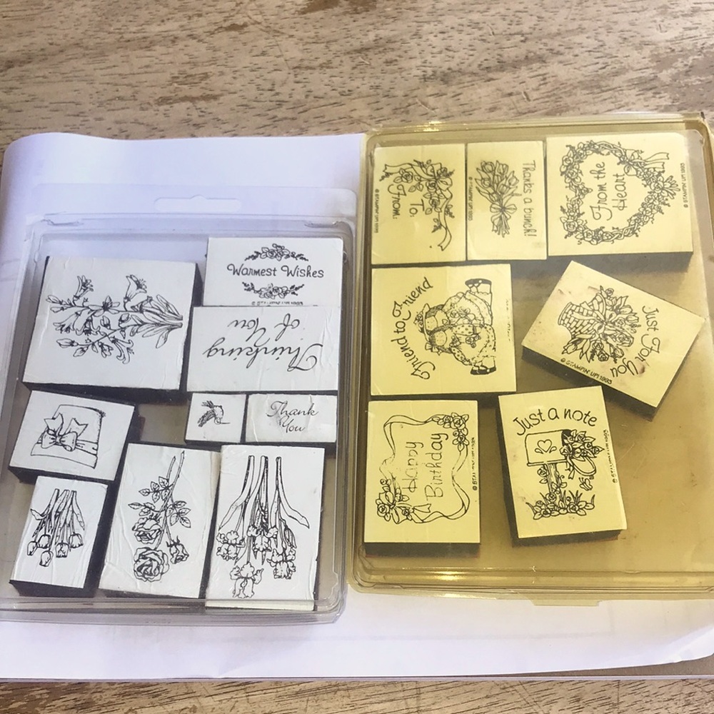 Stampin up rubber stamped lot for card making/scrapbooking